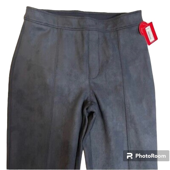 SPANX ~ Women Faux Suede Flare Pants | Classic Navy | Size Medium - Picture 6 of 8